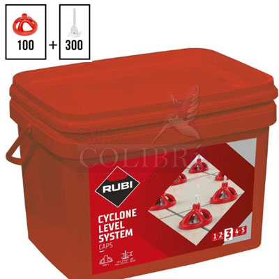 Rubi Tools CYCLONE Tile Leveling System - 1/16 Inch Flat Base For Ceramic Tile Installation