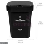 CONTENEDOR DE BASURA CON SENSOR – NEGRO – 26L