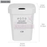 CONTENEDOR DE BASURA CON SENSOR (BLANCO) RECICLABLE – 26L